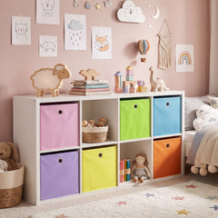 Sekey Aufbewahrungsboxen Stoff 6er Set 33x33x33 cm – Faltbare Ordnungsboxen für KALLAX Regal, Aufbewahrungswürfel mit Grifföse für Spielzeug, Kleidung und Bücher