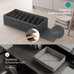 Sekey Schubladen Organizer – 17,5 × 35 × 11 cm, faltbare Stoffboxen mit Längsfächern