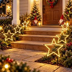 SALCAR LED Garden Stake Star made of Metal – 50 cm Christmas Star with 100 LEDs, Warm White, IP44 Waterproof, Garden Star Light with Ground Spike &amp; Stand, For Indoor &amp; Outdoor Use
