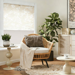 Sekey Plissee Day+Night ohne Bohren, 100% Verdunkelung, mit Muster,in Beige