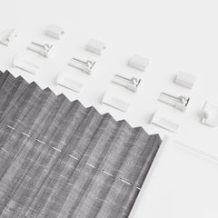 Sekey Plissee ohne Bohren, Lichtschutz Rollo Klemmfix aus Vliesstoff für Fenster & Türen,  in dunkelgrau