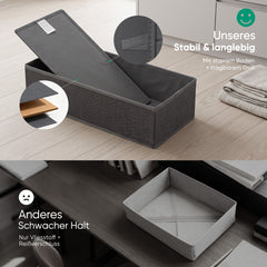 Sekey Schubladen Organizer – 17,5 × 35 × 11 cm, faltbare Stoffboxen ohne Fächer für Kommode & Kleiderschrank