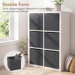 Sekey 6er Set Aufbewahrungsboxen 30 × 30 × 30 cm – Faltbare Stoffboxen mit Griff für Regal & Schrank