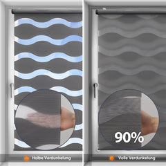 Sekey Doppelrollo Wellenmuster Duo-Rollo Klemmfix ohne Bohren - Lichtdurchlässig & Blickdicht, Fensterrollo für Wohnzimmer, Schlafzimmer & Büro Sekey