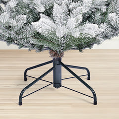 SALCAR Artificial Christmas Tree with Snow – Realistic fir tree made of PE &amp; PVC, lifelike, flame-retardant, stable metal stand, easy assembly, reusable