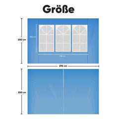 Sekey 3×3m Seitenwand für Pavillon, 2er Set, mit Reißverschlussv und Fenster