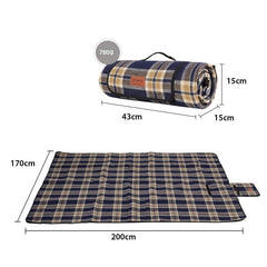 Sekey 200 x 170 cm picnic blanket made of brown checked acrylic fabric