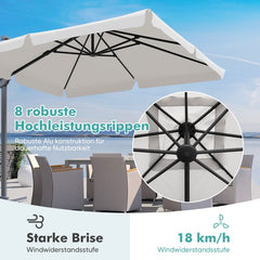 Sekey 300 cm x 300 cm cantilever parasol, sun protection UV50+