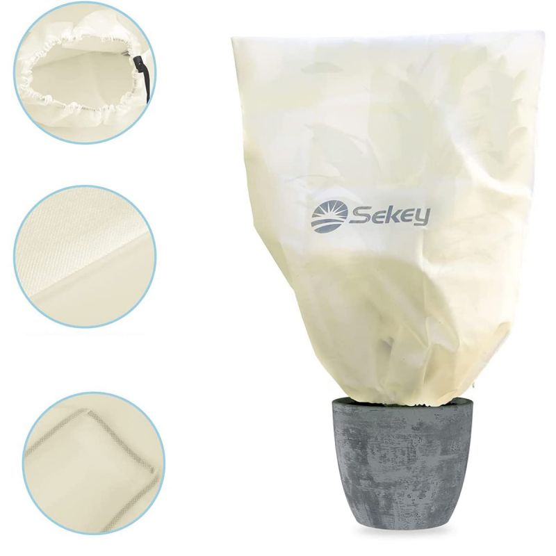 Sekey winter protection pot plant bag made of 50 g/m² nonwoven fabric, beige