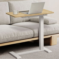 Kpwo Elektrischer Höhenverstellbarer Beistelltisch, mit Rädern, C-Form