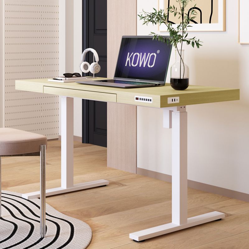 KOWO 120 cm Electric Height Adjustable Desk with Drawers and Wireless Charging, Mobilo