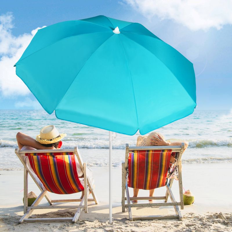 Sekey ∅ 180 cm beach umbrella with protective cover and ground sleeve, sun protection UV50+