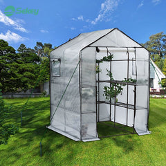 Sekey walk-in greenhouse with 10 shelves, 143 cm x 143 cm x 195 cm