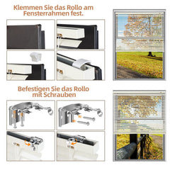 Sekey Aluminium-Jalousie ohne Bohren, 25mm Alu-Lamellen, Creme