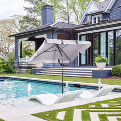 Sekey 200 x 125 cm balcony umbrella rectangular with protective cover, sun protection UV50+