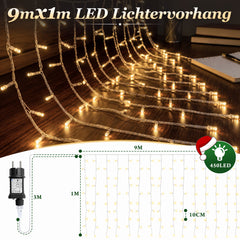 Salcar 2 x 1 m / 3 x 1 m / 6 x 1 m LED light curtain, 100 / 150 / 300 LEDs