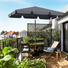 Sekey, 200x125 cm Rectangular Balcony Parasol, with Protective Cover, Sun Protection UV 50+ 