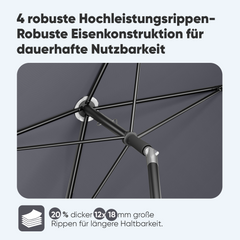 Sekey 200 x 125 cm Balkonschirm Rechteckig mit Schutzhülle, Sonnenschutz UV50+