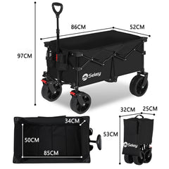 Sekey 4020 Folding Wagon 150kg with Brakes &amp; Wide Tires – Robust Handcart for Off-Road &amp; Outdoor Use