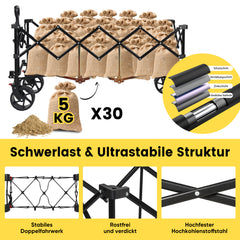 Sekey 300L / 150KG Foldable Handcart, Patented Foldable from Four Directions, with Brakes and Extra Wide Wheels