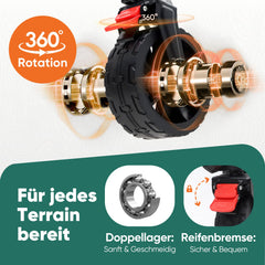 Faltbarer Handwagen 120 kg Traglast – Kompakter Bollerwagen mit verlängerbarem Griff (bis 124 cm), ideal für Outdoor & Transport Sekey