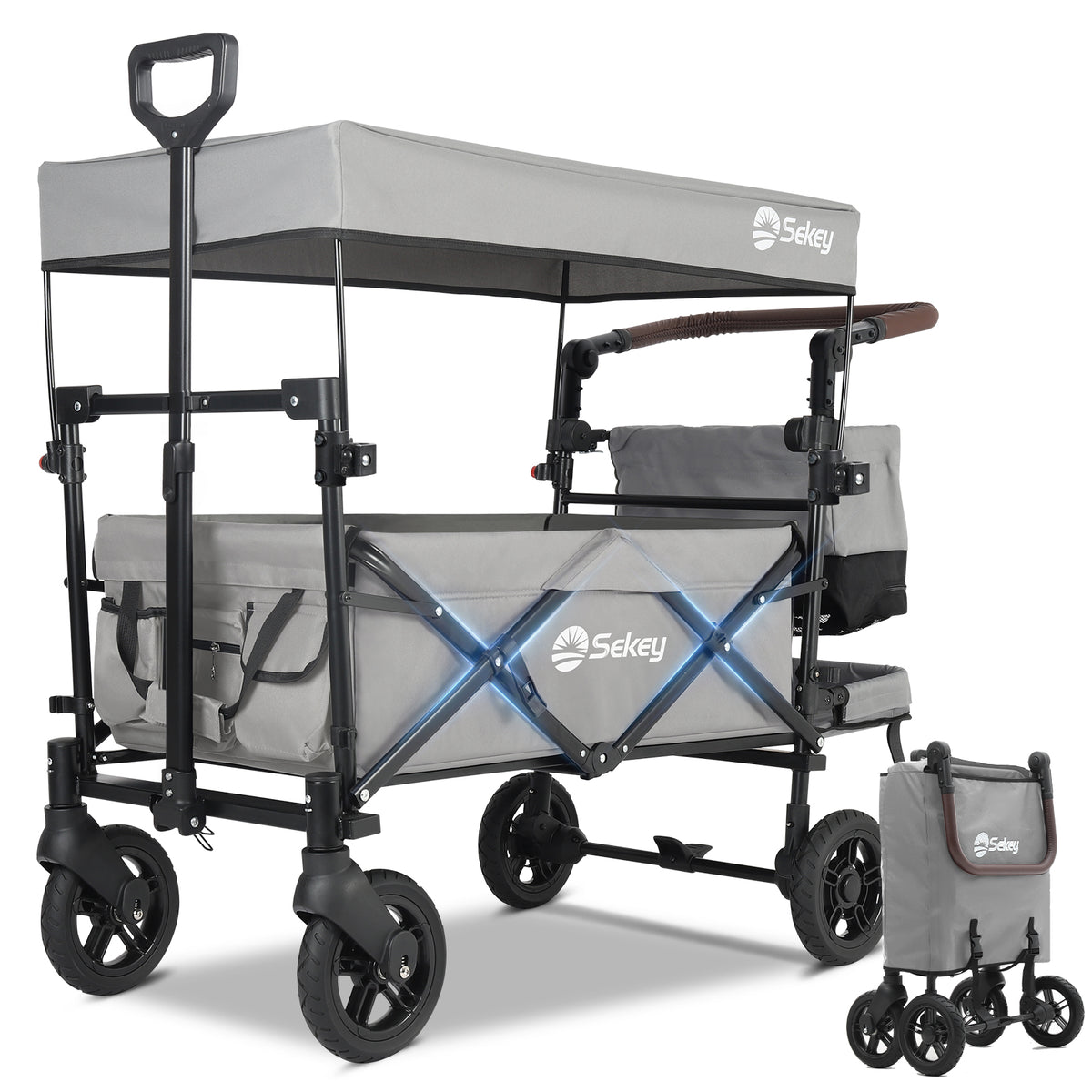 Sekey 150KG Foldable Wagon with Canopy, Children's Handcart, 5050 