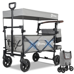 Sekey 150KG Foldable Wagon with Canopy, Children's Handcart, 5050 