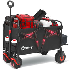 Sekey Foldable Transport Cart with 200 kg Load Capacity – Robust Wagon with Blow-Molded Tires for Beach &amp; Garden