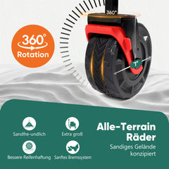 Sekey Foldable Transport Cart with 200 kg Load Capacity – Robust Wagon with Blow-Molded Tires for Beach &amp; Garden