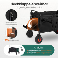 Sekey Foldable Transport Cart with 200 kg Load Capacity – Robust Wagon with Blow-Molded Tires for Beach &amp; Garden