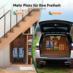 Sekey 4029 Folding Wagon with Brake – Space-Saving Handcart for Trips &amp; Shopping