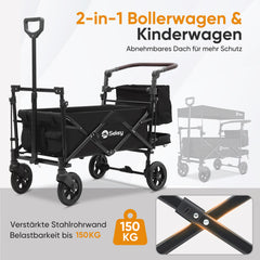 Sekey 150KG Foldable Wagon with Canopy, Children's Handcart, 5050 
