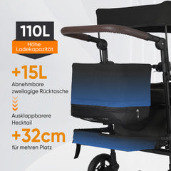 Sekey 150KG Foldable Wagon with Canopy, Children's Handcart, 5050 