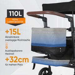 Sekey 150KG Foldable Wagon with Canopy, Children's Handcart, 5050 