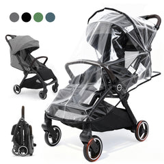 Sekey BW732 Reise-Kinderwagen – Ultraleicht & Einhand-klappbar | 3-fach verstellbare Rückenlehne, 4-Rad-Federung, Regenschutz, 5-Punkt-Gurt, Handgepäckgeeignet