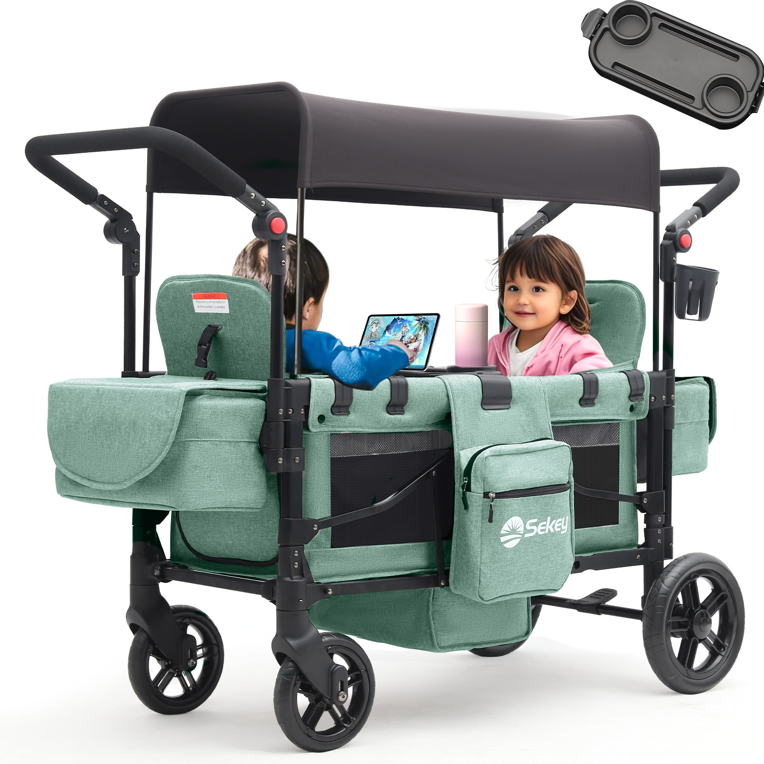 Sekey 80KG Faltbarer Kinderwagen für 2 Kinder zum Sitzen, 6060