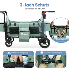 Sekey 80KG Foldable Stroller for 2 Children with Seating, 6060 