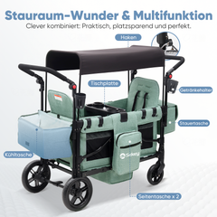 Sekey 80KG Foldable Stroller for 2 Children with Seating, 6060 