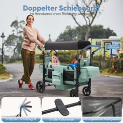 Sekey 80KG Foldable Stroller for 2 Children with Seating, 6060 