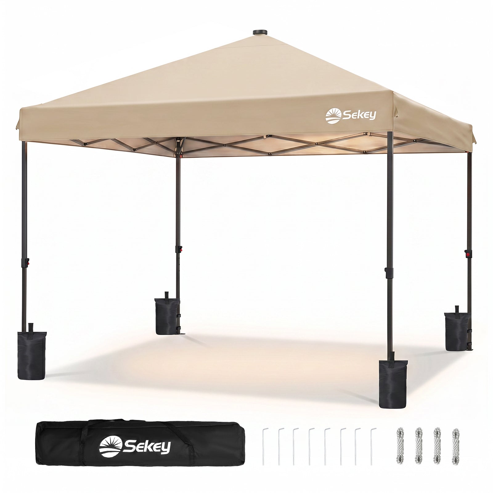 pavillon zelt 3x3 Sekey Pavillon 3x3 m mit LED-Beleuchtung – Wasserdicht, Winterfest & S – sekeymall