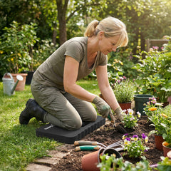 Sekey Kniekissen Gartenarbeit – 40 mm Extra Dicke Knie-Matte aus EVA, Rutschfest & Wasserfest, Multifunktionale Knieunterlage mit Griff, 43×28×4 cm