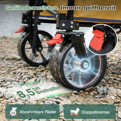 Sekey XXL Faltbarer Bollerwagen 135L – 150kg Belastbar, Leichter Handwagen mit Breiten All-Terrain Rädern, Bremse & 4-Wege Sofortaufbau Transportwagen, 4031
