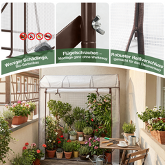 Sekey Dachdesign Gewächshaus Tomatengewächshaus – Foliengewächshaus mit Schrägdach, stabil & winterfest, für Balkon und Garten, 180 × 150 × 50 cm