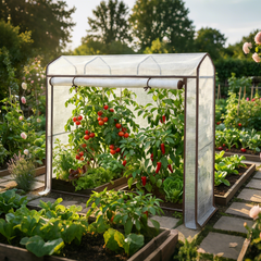 Sekey Dachdesign Gewächshaus Tomatengewächshaus – Foliengewächshaus mit Schrägdach, stabil & winterfest, für Balkon und Garten, 180 × 150 × 50 cm