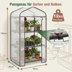 Sekey Mini Tomatengewächshaus 3 Etagen – Winterfestes Balkon-Gewächshaus für Indoor & Outdoor mit flexiblem Pflanzsystem