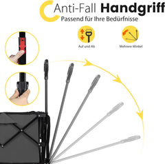 Sekey XXL Bollerwagen Faltbar 150L – Mit Bremsen, 150 kg Tragkraft, Breite All-Terrain-Reifen, Patentierter 4-Wege-Faltmechanismus, Kein Aufbau nötig (Modell 4020)