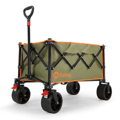 Sekey XXL Faltbarer Bollerwagen 135L – 150kg Belastbar, Leichter Handwagen mit Breiten All-Terrain Rädern, Bremse & 4-Wege Sofortaufbau Transportwagen, 4031