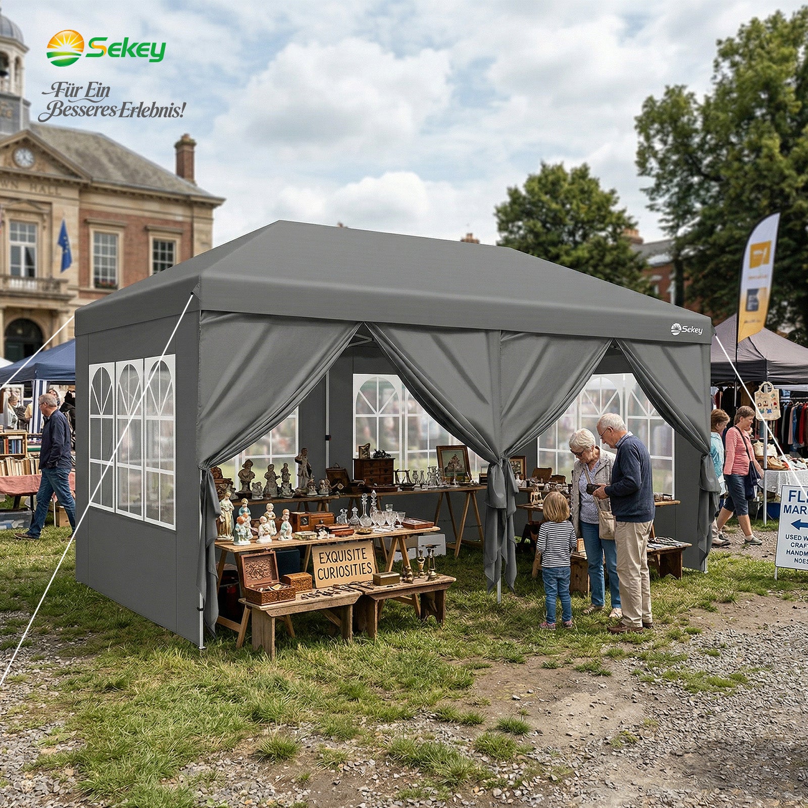 Sekey 3x6m One-Touch Pop-Up Pavillon mit Seitenwänden – Wasserdicht & – sekeymall