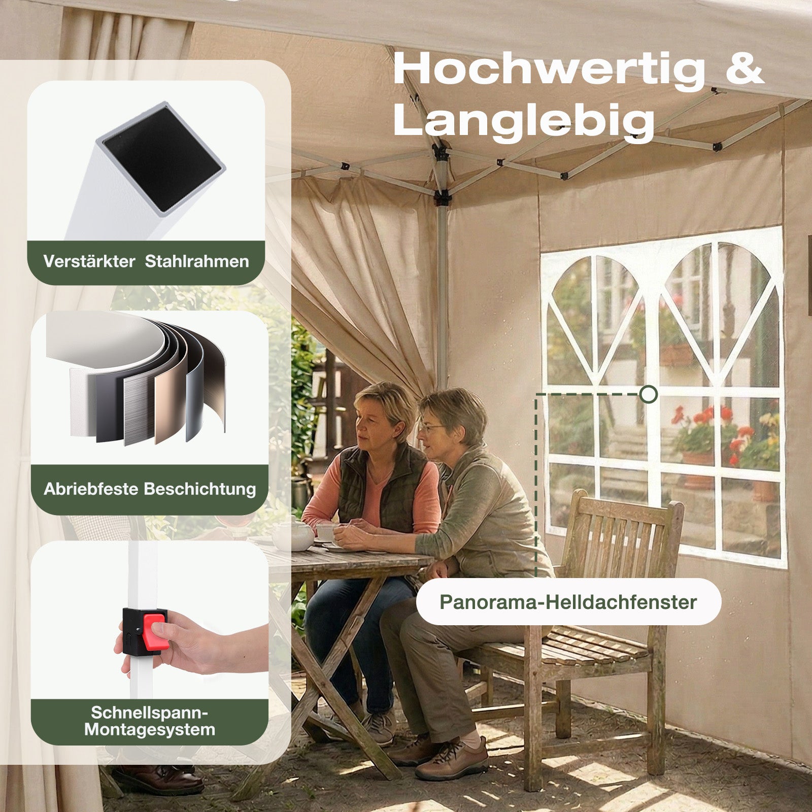 Sekey 2x2m Pop-Up Pavillon mit Seitenwänden – Wasserdicht, Windfest & – sekeymall