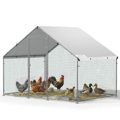 Sekey XXL Hühnerstall 2x3x2m winterfest & begehbar – Freilaufgehege für 4–15 Hühner, feuerverzinkte Voliere mit UV-Dach, fuchs- & mardersicher